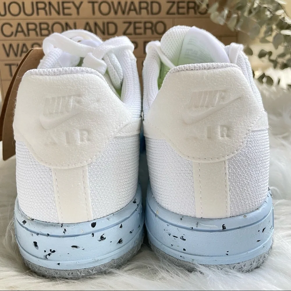 Nike Air Force 1 Crater Flyknit Women’s 8.5 White Pure Platinum NIB